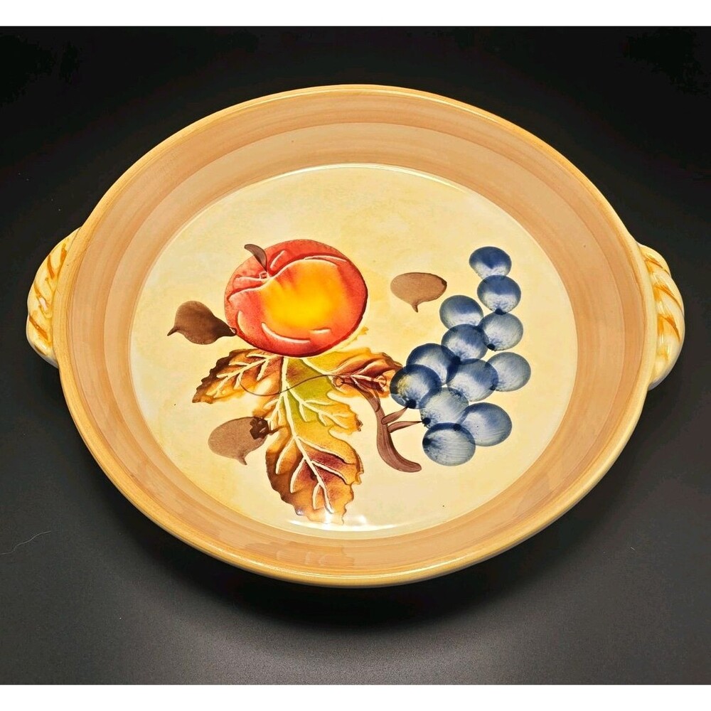 VINTAGE JRM JAM VRAM Ceramica Italy Hand Painted Fruit Round Serving Bowl